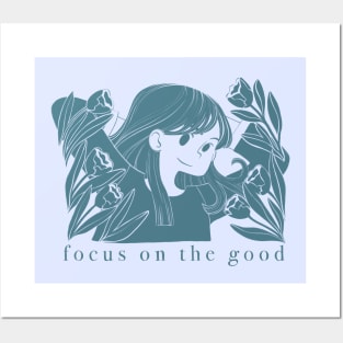 Focus on the good T-shirt Blue Posters and Art